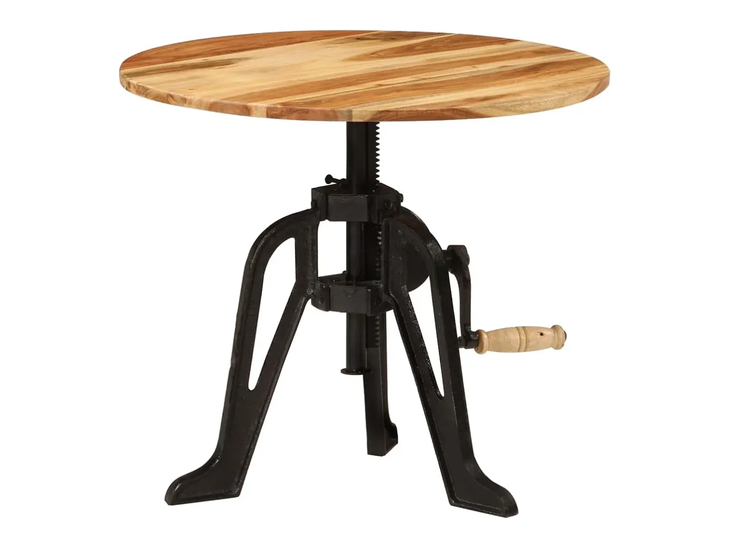 vidaxl Mesa De Apoio*Mesa de apoio 60x(42-62) cm acácia maciça e ferro fundido Castanho