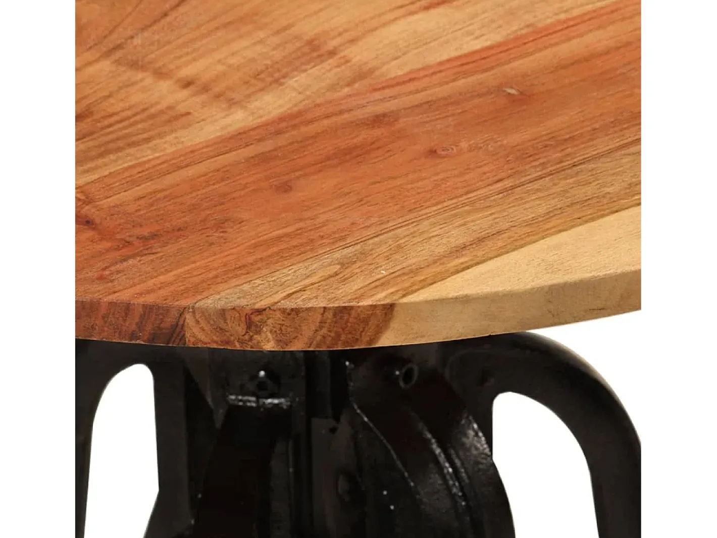 vidaxl Mesa De Apoio*Mesa de apoio 60x(42-62) cm acácia maciça e ferro fundido Castanho