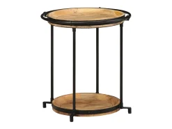 vidaxl Mesa De Apoio*Mesa de apoio Ø55x60 cm madeira de mangueira maciça Natural claro