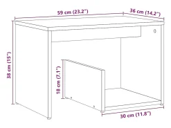 vidaxl Mesa De Apoio*Mesa de apoio 59x36x38 cm derivados madeira carvalho artisiano Natural claro