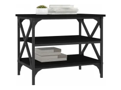 vidaxl Mesa De Apoio*Mesa de apoio 55x38x45 cm derivados de madeira Preto