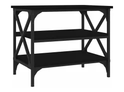 vidaxl Mesa De Apoio*Mesa de apoio 55x38x45 cm derivados de madeira Preto