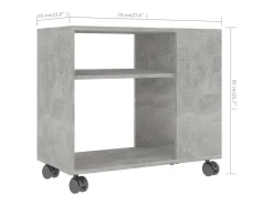 vidaxl Mesa De Apoio*Mesa de apoio 70x35x55 cm madeira processada cinza cimento Cinzento