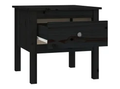 vidaxl Mesa De Apoio*Mesa de apoio 50x50x49 cm pinho maciço Preto