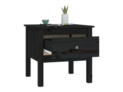 vidaxl Mesa De Apoio*Mesa de apoio 50x50x49 cm pinho maciço Preto
