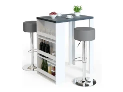 Vicco Móvel De Bar*Mesa de bar antracite/branco 57x80x106 Cinza antracite