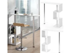 Vicco Móvel De Bar*Mesa de bar 113x39.8x111.8 vincent Branco