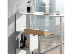Vicco Móvel De Bar*Mesa de bar 113x39.8x111.8 vincent Branco