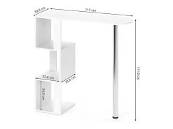 Vicco Móvel De Bar*Mesa de bar 113x39.8x111.8 vincent Branco