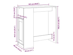 vidaxl Móvel De Bar*Mesa de bar c/ prateleiras derivados de madeira sonoma Cinzento