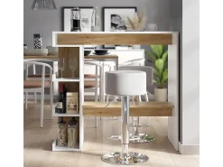 Vicco Móvel De Bar*Mesa de bar carvalho branco/dourado 108x50x103 dana Natural escuro