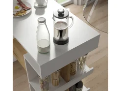Vicco Móvel De Bar*Mesa de bar carvalho branco/dourado 108x50x103 dana Natural escuro