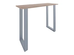 Outlet Mesa de bar | Tresen | Mesa em pé | Mesa alta | Mesa de mesa com rolamentos - Xona 140x50 cm (Prata / Sonoma Oak) Móvel De Bar