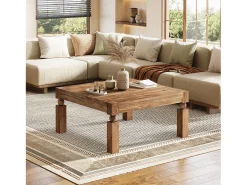 Hot Mesa de Café de Madeira Sólida, Mesa de Sala de Estar Retangular Moderna de Meio Século com 100cm Mesa De Centro