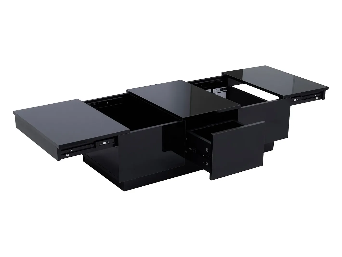 Best Mesa de café 100x31x50 cm - com 2 gavetas - Acabamento brilhante - Painéis de partículas - Mesa De Centro