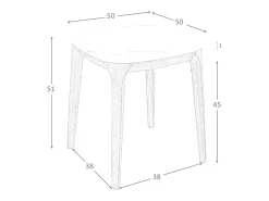 Discount Mesa de canto quadrada em mármore de porcelana e nogueira 2133 Mesa De Apoio