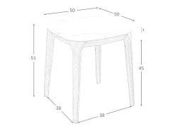 Discount Mesa de canto quadrada em mármore de porcelana e nogueira 2133 Mesa De Apoio