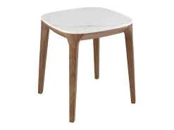 Discount Mesa de canto quadrada em mármore de porcelana e nogueira 2133 Mesa De Apoio
