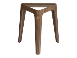 Mesa de canto triangular em vidro temperado e nogueira 2106*Angel Cerda Best