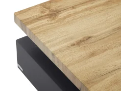 Mesa de centro - 1 gaveta e tampo giratório - MDF - Cor: antracite e carvalho. KYRIA*Vente-unique