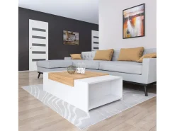 Casa Vital Mesa De Centro*Mesa de centro - aglomerado - branco e carvalho - TRAGI Multicor