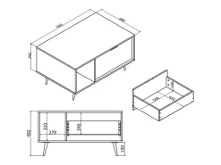 Mesa de centro 1 gaveta Luka madeira e 49,2cm^Petits-Meubles Outlet