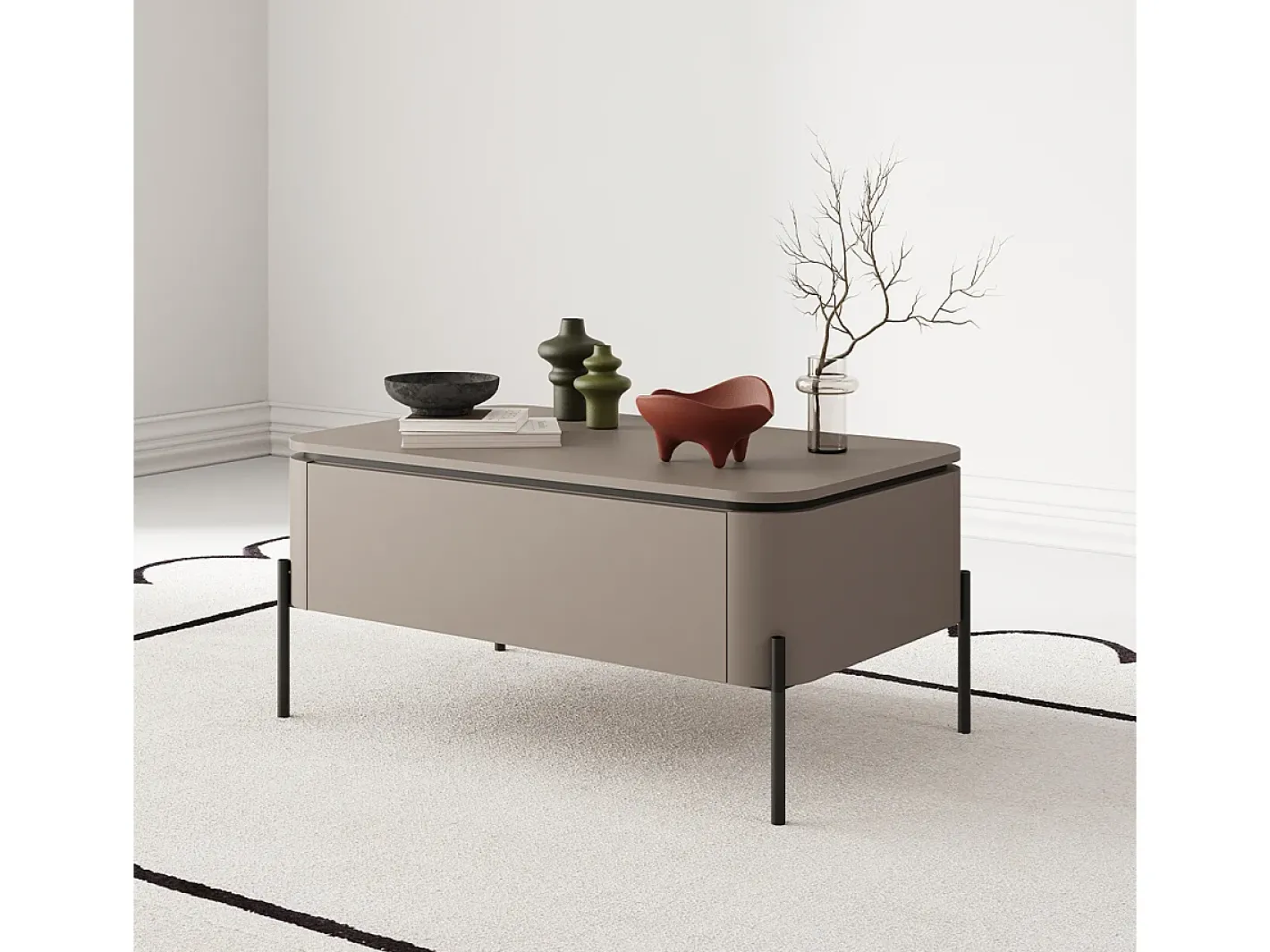 Outlet Mesa de centro 1 gaveta toupeira 46,8cm Mesa De Centro