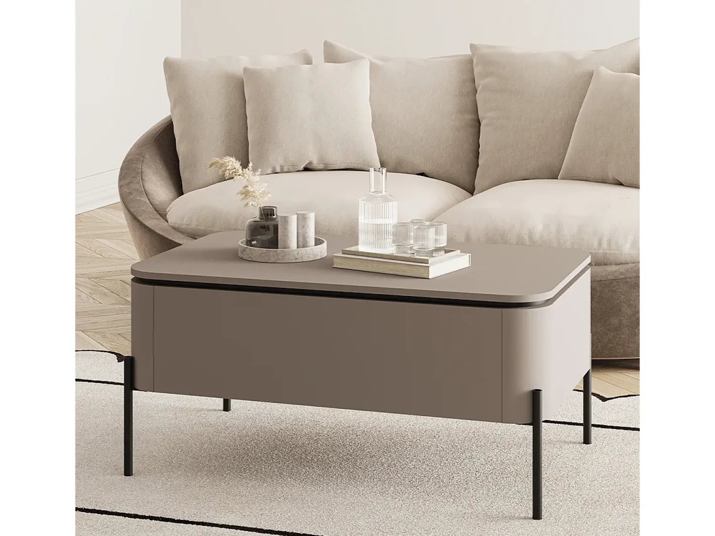 Outlet Mesa de centro 1 gaveta toupeira 46,8cm Mesa De Centro