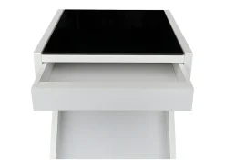 Clearance Mesa de centro - MDF e vidro - branca - LARO Mesa De Centro