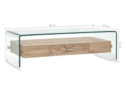 Mesa de centro | Mesa de apoio 98x45x31 cm vidro temperado^