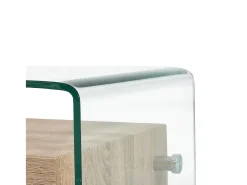 Mesa de centro | Mesa de apoio 98x45x31 cm vidro temperado^
