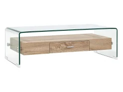 Mesa de centro | Mesa de apoio 98x45x31 cm vidro temperado^
