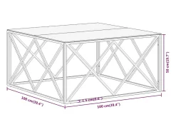 Best Mesa de centro | Mesa de apoio | Mesa de café aço inoxidável e vidro temperado Mesa De Centro