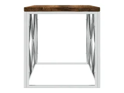 Mesa de centro | Mesa de apoio | Mesa de café aço inoxidável e madeira recuperada maciça^ Best