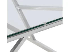 Mesa de centro | Mesa de apoio | Mesa de café aço inoxidável e vidro temperado* Online