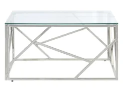 Mesa de centro | Mesa de apoio | Mesa de café aço inoxidável e vidro temperado* Online
