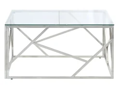 Mesa de centro | Mesa de apoio | Mesa de café aço inoxidável e vidro temperado* Online