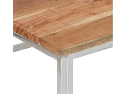 Mesa de centro | Mesa de apoio | Mesa de café aço inoxidável/madeira de acácia maciça* New