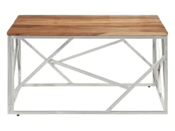 Mesa de centro | Mesa de apoio | Mesa de café aço inoxidável/madeira de acácia maciça* New