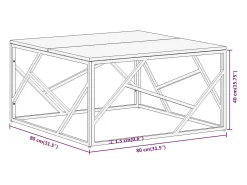 Mesa de centro | Mesa de apoio | Mesa de café aço inoxidável/madeira de acácia maciça* New
