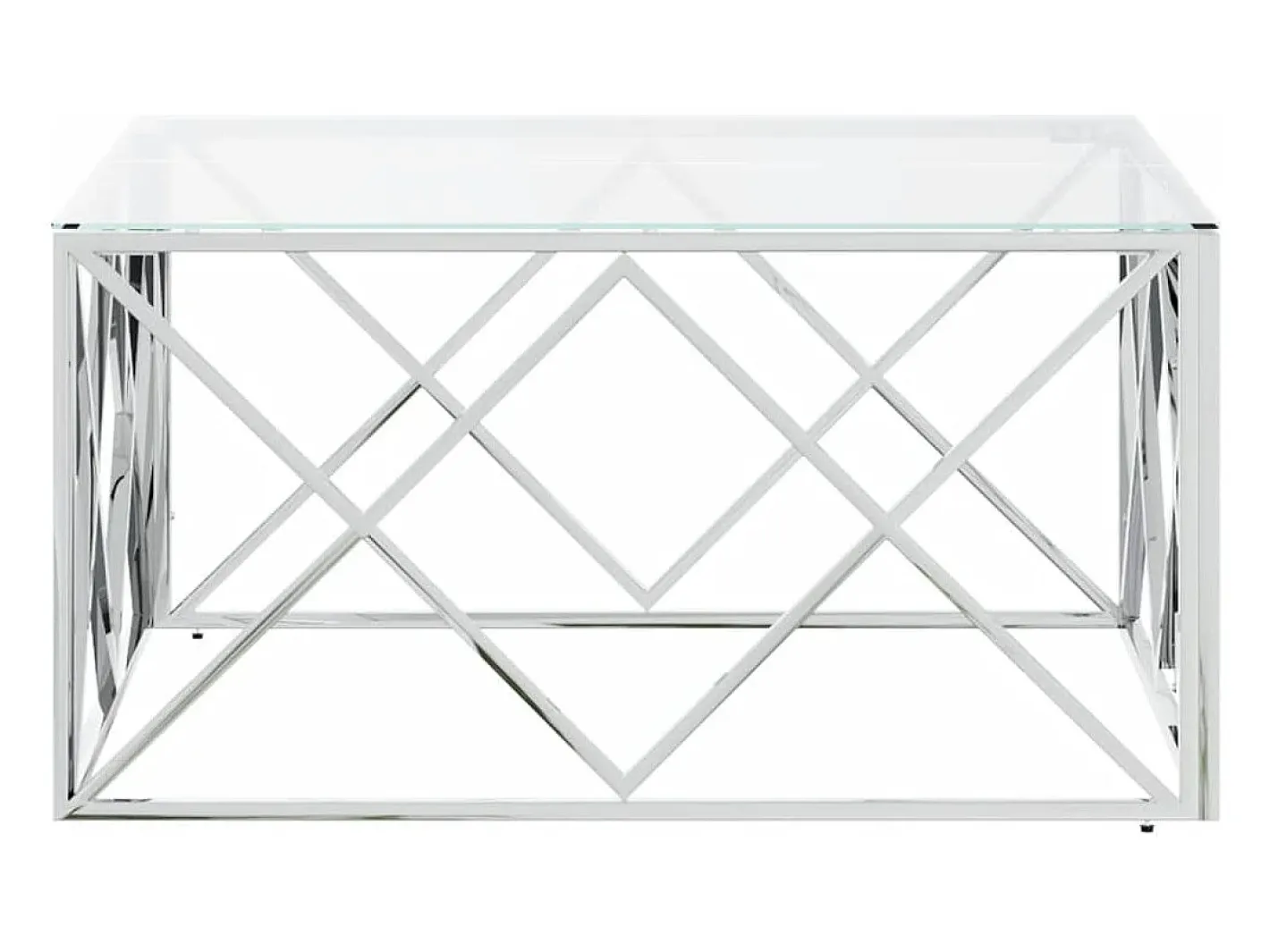 Mesa de centro | Mesa de apoio | Mesa de café 80x80x40 cm aço inoxidável e vidro* Discount