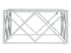 Mesa de centro | Mesa de apoio | Mesa de café 80x80x40 cm aço inoxidável e vidro* Discount