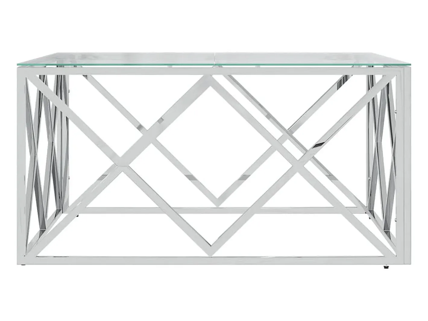 Mesa de centro | Mesa de apoio | Mesa de café 80x80x40 cm aço inoxidável e vidro* Discount
