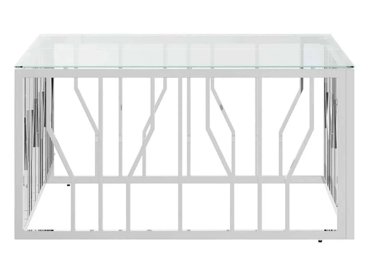 Mesa de centro | Mesa de apoio | Mesa de café 80x80x40 cm aço inoxidável e vidro^