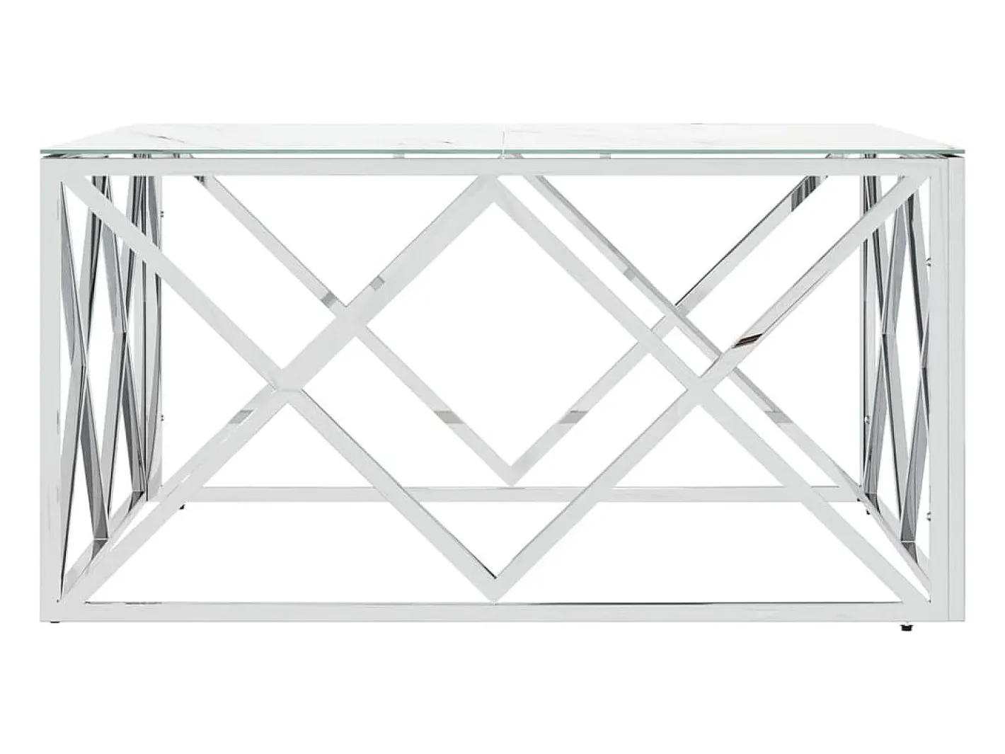 Mesa de centro | Mesa de apoio | Mesa de café 80x80x40 cm aço inoxidável e vidro^ Clearance