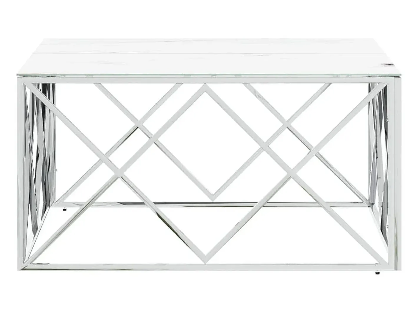 Mesa de centro | Mesa de apoio | Mesa de café 80x80x40 cm aço inoxidável e vidro^ Clearance