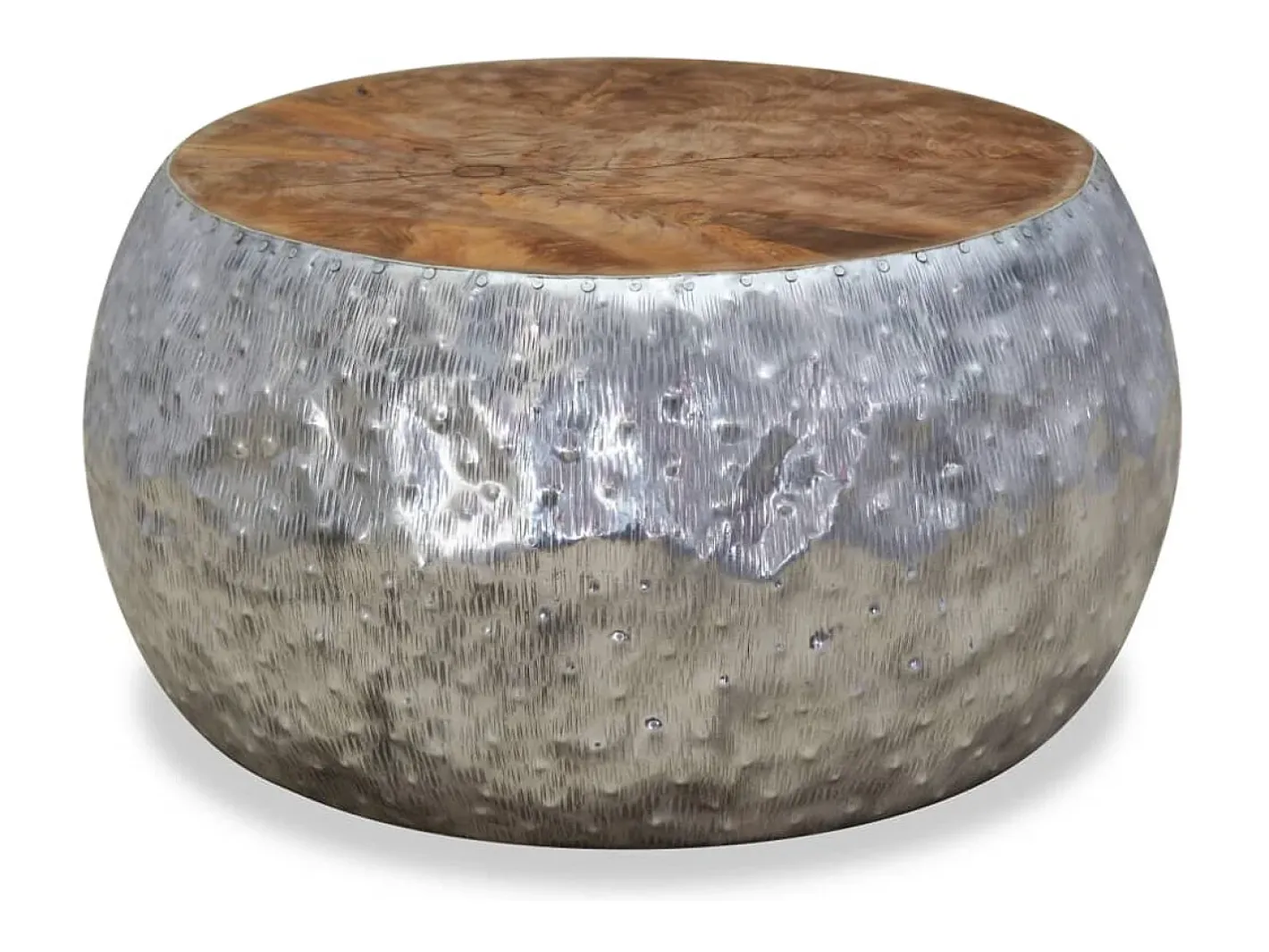Mesa de centro | Mesa de apoio | Mesa de café em teca e alumínio 60x60x30 cm^ Online