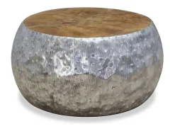 Mesa de centro | Mesa de apoio | Mesa de café em teca e alumínio 60x60x30 cm^ Online