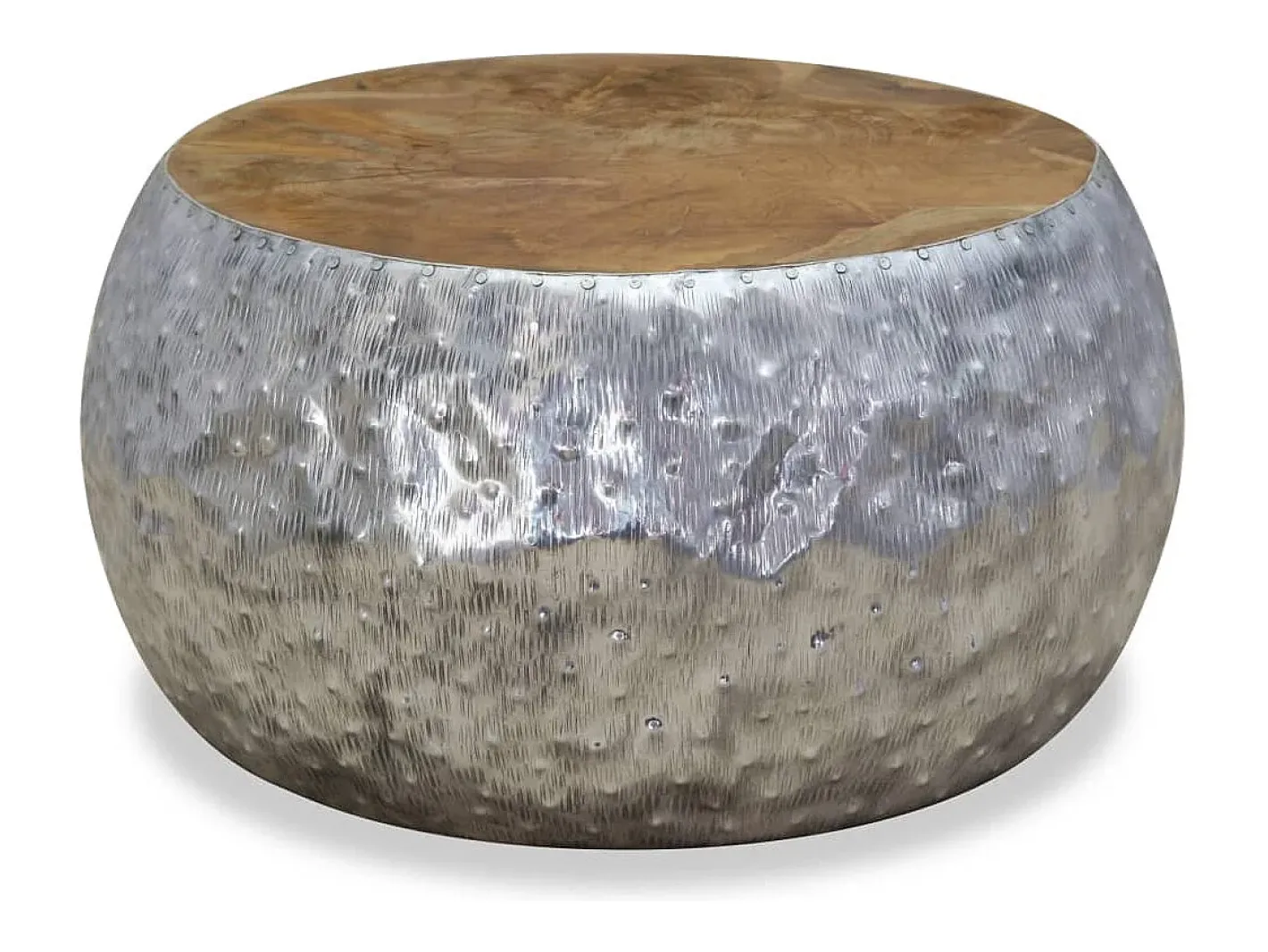 Mesa de centro | Mesa de apoio | Mesa de café em teca e alumínio 60x60x30 cm^ Online