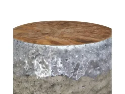 Mesa de centro | Mesa de apoio | Mesa de café em teca e alumínio 60x60x30 cm^ Online